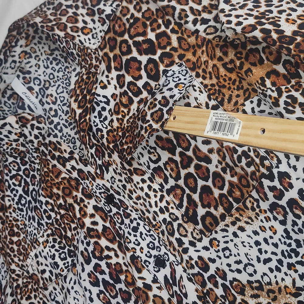 Leopard Print Shirtdress Business Casual Office Wear Resort wear elegant wear - Picture 7 of 9